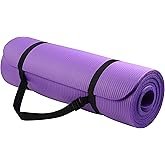 Fitvids All Purpose 1/2-Inch Extra Thick High Density Anti-Tear Exercise Yoga Mat with Carrying Strap with Optional Yoga Bloc