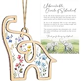 Best Friend, Friendship Elephant Ornament, Elephant Gift for Women, Unique Valentines Gifts for Friends, Birthday Valentines Day Gifts for Friends (Flower)