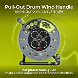 Masterplug Pro-XT -PX Four Socket Open Cable Reel 50m Green view 2