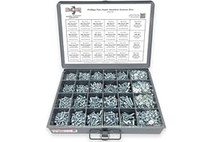 BOLTSANDNUTS.COM #6#8#10 Phillips Pan Head Machine Screws Bolts Flat & Split Washers & Hex Nuts Assortment Set
