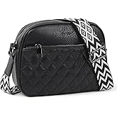 TANTOMI Crossbody Purses for Women Leather Purse Shoulder Handbags with Wide Strap, Small Crossbody Bags for Women Travel
