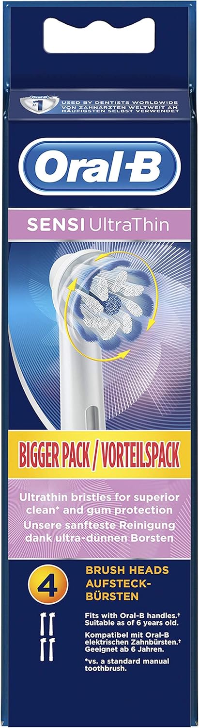 Amazon Com Oral B Sensi Ultrathin Toothbrush Heads Pack Of 4 Health Personal Care