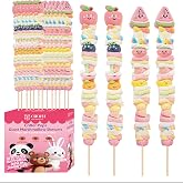 Oricandy 20 Pcs 35 inches Giant Marshmallow Skewers Soft &amp; Fluffy Fruit-Shaped Marshmallow Treats, Cute Party Favors for Kids, Perfect for Birthdays &amp; Bachelorette Parties