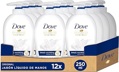 Jabón Líquido de Manos Hidratación Profunda con 5 Hidratantes para Todo Tipo de Pieles, Pack de 12 x 250 ml