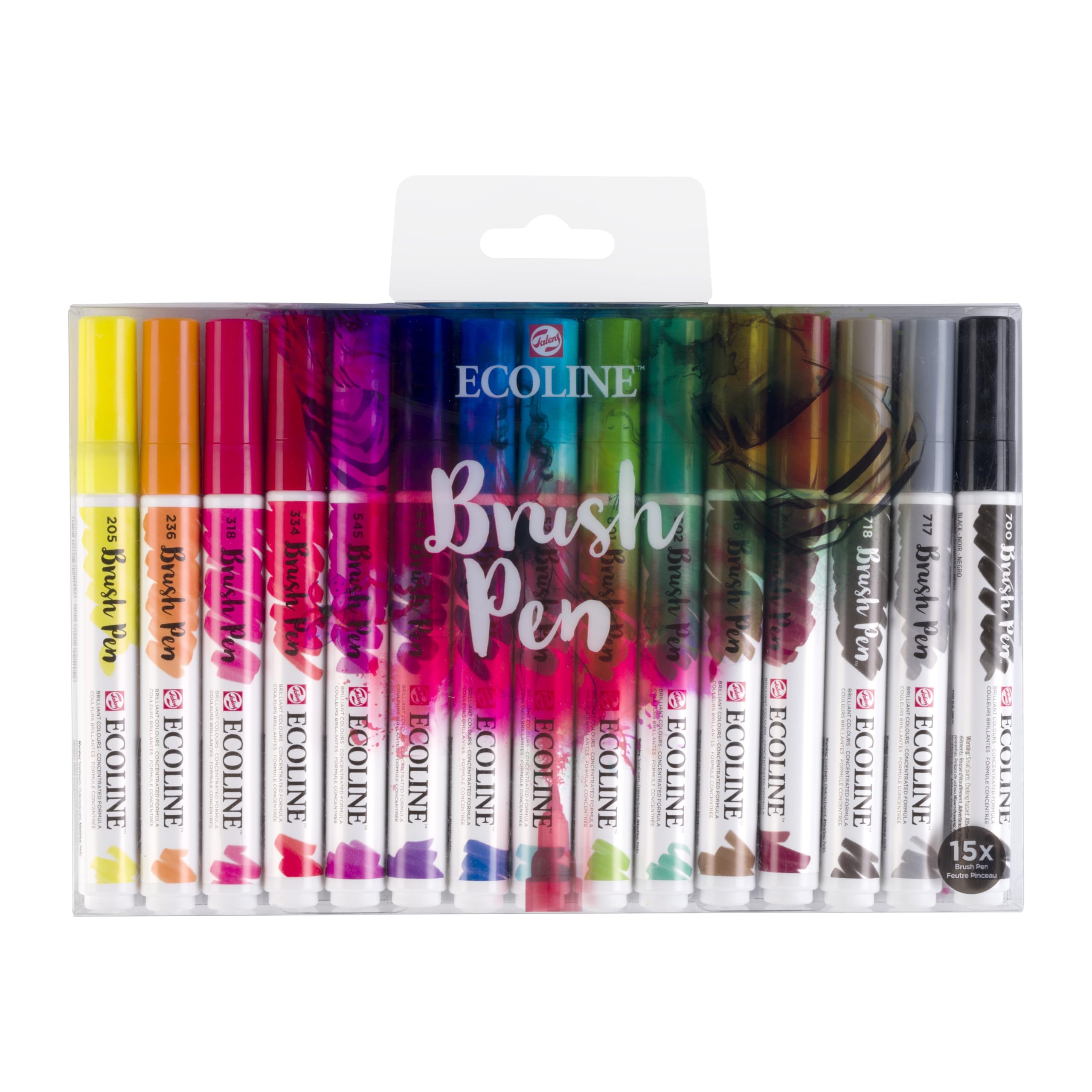 Ecoline Brush Pen Set of 15 Liquid Watercolor Pens โ Basic Colors | Blendable Brush Markers for Hand Lettering, Drawing, & Crafts โ image 1