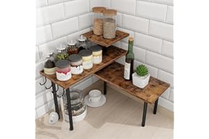 Homode Kitchen Countertop Organizer Corner Shelf, Bathroom Counter Organizer, 3 Tier Counter Shelf Space Saving Organization 