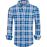 Alex Vando Mens Button Down Shirts Wrinkle Free 4-Way Stretch Print Business Casual Shirt