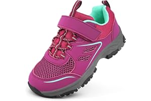 YESKIS Kids Trail Running Shoes Boys Hiking Shoes Girls Hiking Boots Tennis Outdoor Slip Resistant Comfortable Sneakers Little Big Kid