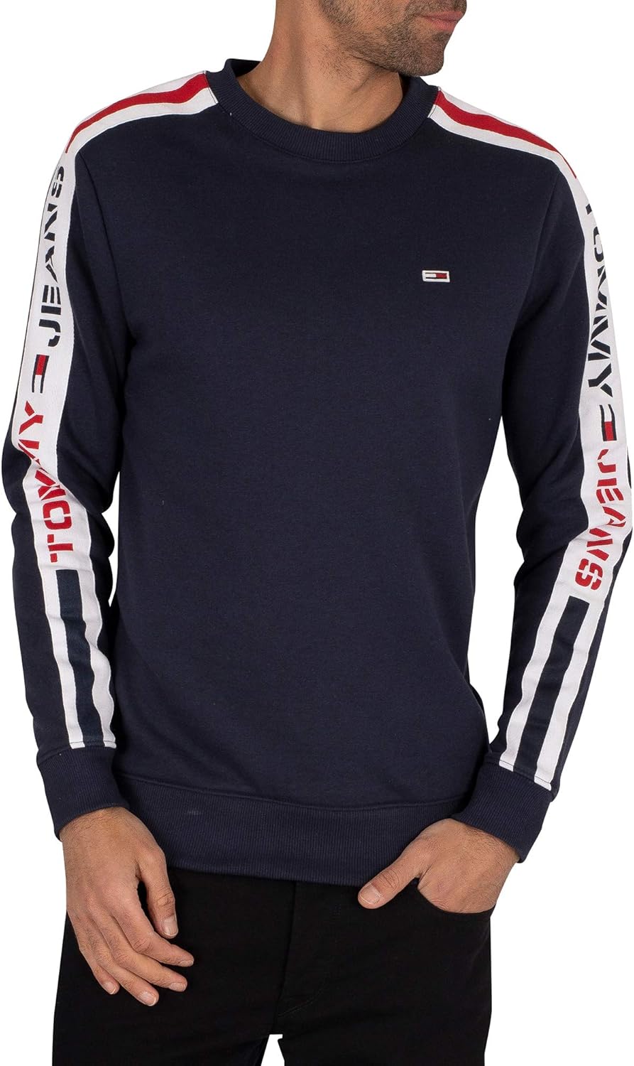 tommy jeans tape crew sweatshirt