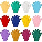 Cooraby 12 Pairs Kid's Winter Magic Gloves Children Stretchy Warm Magic Gloves Boys or Girls Knit Gloves for 6-12 Years