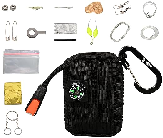 The Friendly Swede Survival-Pod - Survival-Kit inklusive Drahtsäge, Rettungsdecke und Paracord