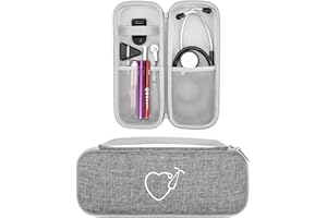 YINKE Travel Case for 3M Littmann Classic III/Lightweight II S.E./ Cardiology IV Stethoscope & MDF Acoustica Stethoscope, Carrying Storage Bag Cover Organizer (Gray)