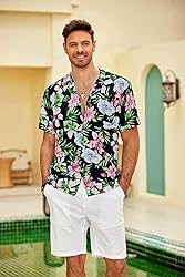 COOFANDY Mens Shirt Aloha Oxford Dress Shirts
