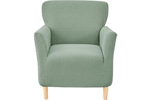 CRFATOP Stretch Mid Century Modern Armchair Slipcover 1-Piece Jacquard Accent Chair Covers with Arms Soft Chair Slipcovers for Living Room Armchair Furniture Protector Office Reception Reading Sofa,06