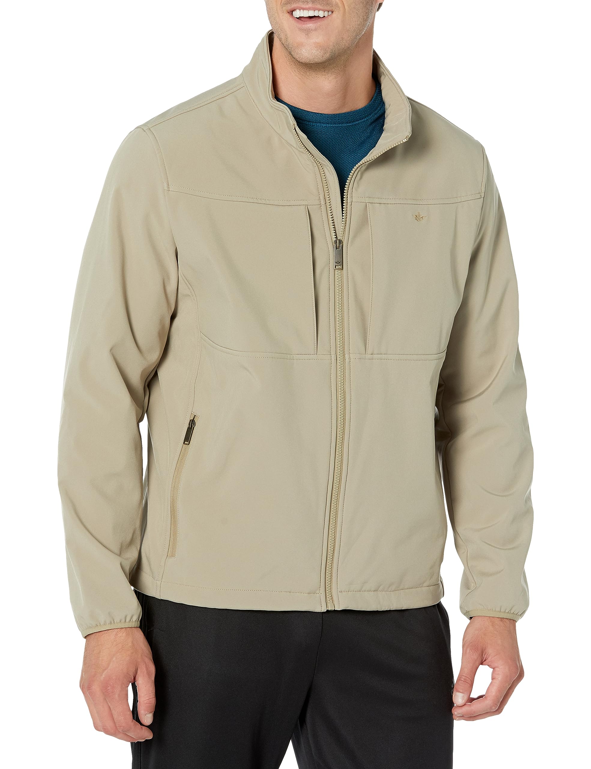 Dockers Men’s Clean Zip-Up Softshell Jacket, Sage, X-Large