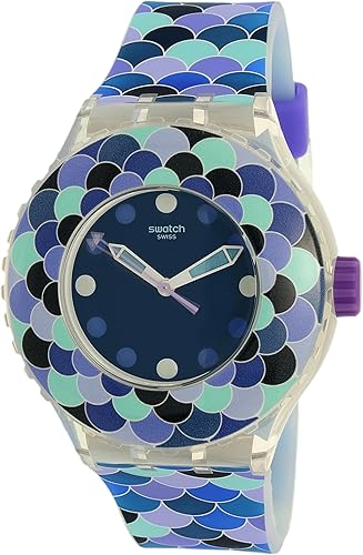 Swatch Scuba de la Mujer suuk110 Morado Silicona Reloj Cuarzo ...