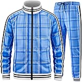 Aeeleire Track Suits for Men Set Plaid Tracksuit Mens Sweatsuits 2 Piece Sport Jogger Sweat Suits Clothes Jogging Outfits
