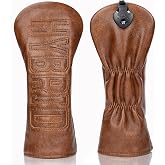 Driver Headcover Fairway Wood Cover Hybrid Head Cover Hollow-Out Processing | Advanced Embroidery Driver Headcover Fairway Wood Covers Hybrid Head Covers Leather Golf Head Covers Golf Gifts