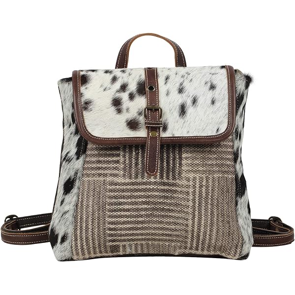 Amazon.com | Myra Bag Grizzle Cowhide & Upcycled Canvas  display picture 1