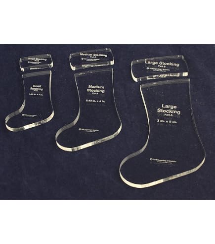 Christmas Stocking Sewing Templates - Reusable Acrylic Stencils For DIY Holiday Crafts