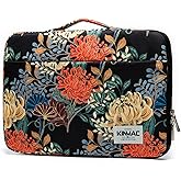 Kinmac 360° Protective Laptop Sleeve Case Bag Cover with Handle for MacBook Air 15 inch,15 inch-15.6 inch HP,Lenovo,Dell,ASUS,Acer Notebook Computer (Royal Chrysanthemum)