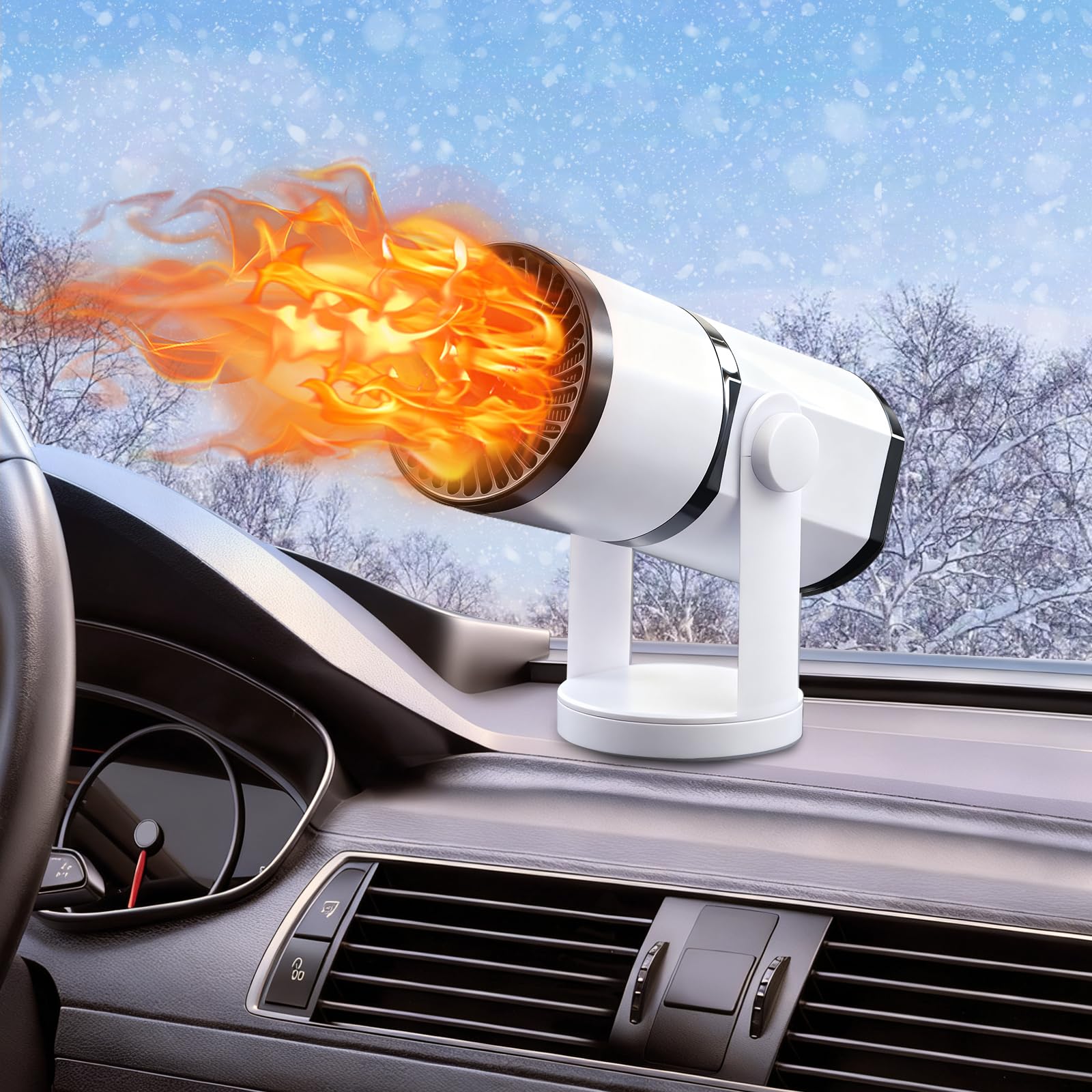 Photo 1 of 12V 150W Portable Car Heater Fast Demisting Defroster, Automobile Car Heater Can Heat Rapidly inwith Heating Cooling Air Purify, 360Degree Rotary Defroster Portable Car Heater (FF-10)