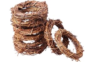 Ruisita 16 Pieces 4 Inch Grapevine Wreaths Vine Branch Wreath Christmas Rattan Wreath Garland Decoration for Christmas Holiday Craft or Wedding Supplies