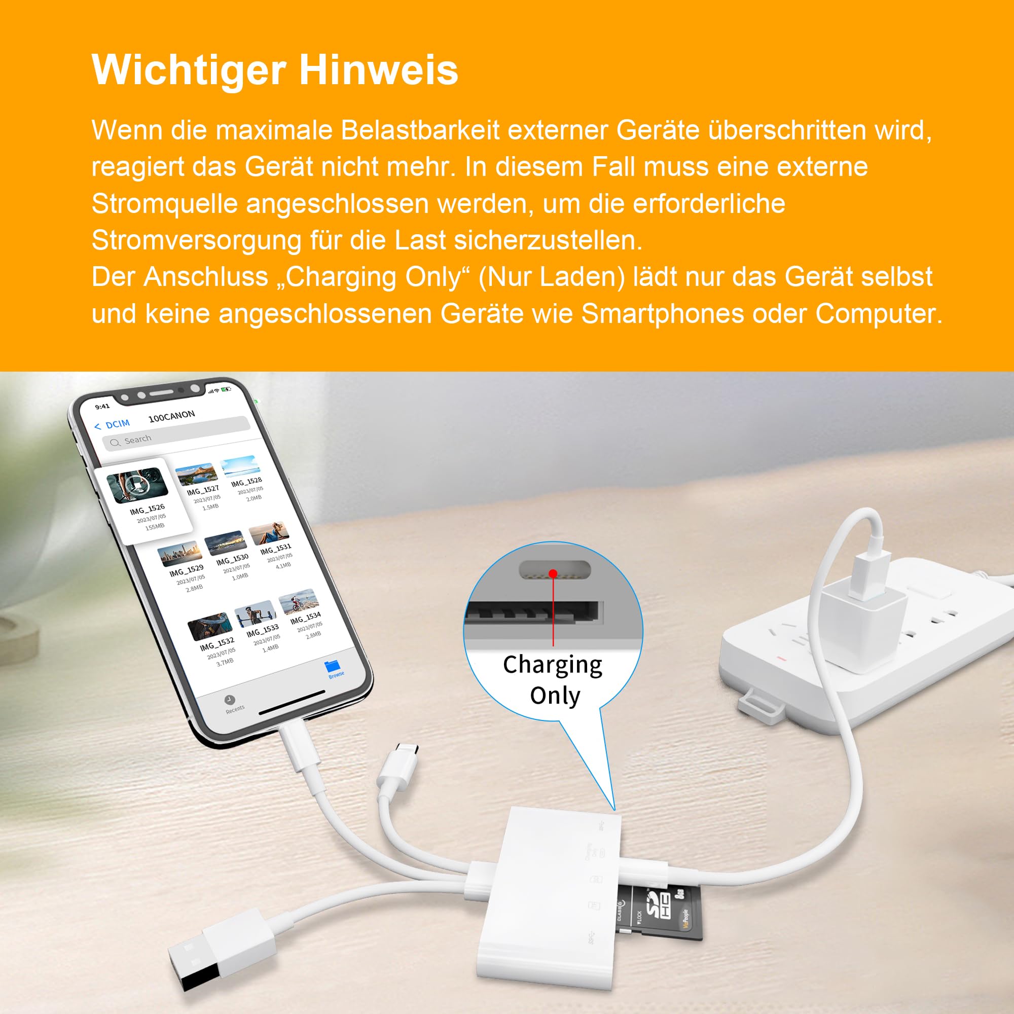 5-in-1 SD Kartenleser für Phone, Speicherkartenleser&USB OTG Adapter, USB C und USB A Geräte mit Micro SD & SD Karten Slots, Unterstützt SD/Micro SD/SDHC/SDXC/MMC 6