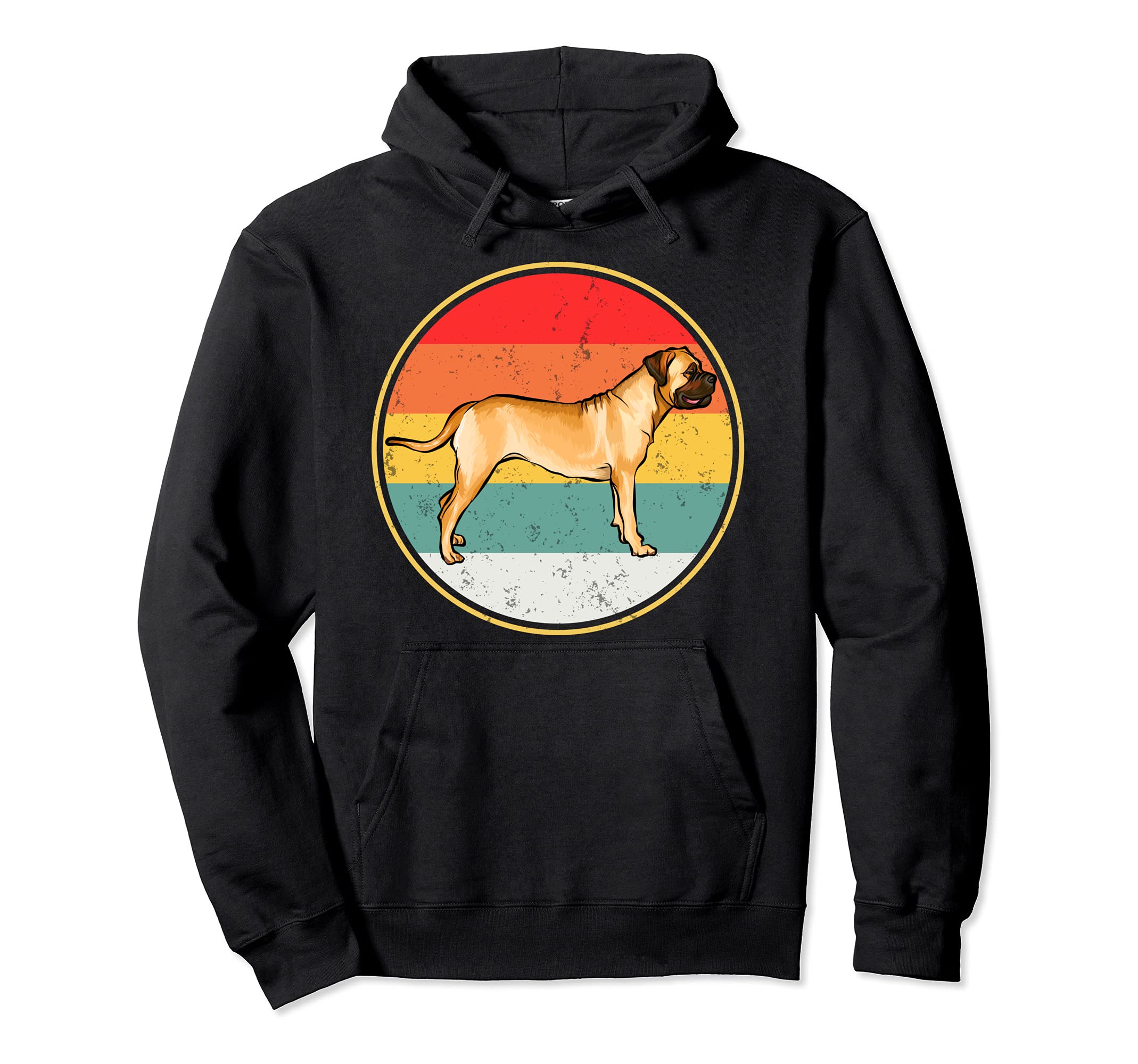 Vintage Retro Sunset Bullmastiff Dog Pullover Hoodie