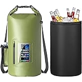 Smasrob 30L Waterproof Dry Bag with 20L Detachable Cooler, Dry Bag Cooler Backpack with Phone Pocket and Bottle Pouch, Suitable for Kayaking, Boating, Camping and Water Activities