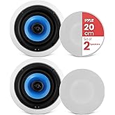 Pyle 8” In-Wall / In-Ceiling Speakers, 250W Peak, Hi-Fi Stereo Sound, Pivoting Adjustable Coaxial Silk Dome Tweeter, Poly Cone Woofer, Stain Resistant Grill, For Home Theater, Custom Installs- Pair