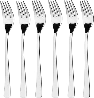 GRÄWE Tafelgabeln 6 Stück, Essgabel aus rostfreiem Edelstahl, handpoliert, spülmaschinengeeignet - Serie Würzburg