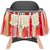 Upfirst Apple One High Chair Banner - The Apple of My Eye Themed Frist Birthday Party Decorations, Apple Pattern Anniversary Party Supplies, Fall 1st Birthday Photo Props (apple bow Banner)