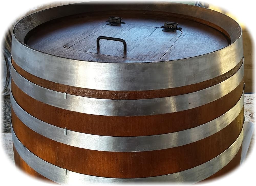 Exclusive Decorative Wine Barrel With Lid Handmade
