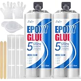 Epoxy Glue - 5 Minute Fast Repair Multi-Purpose Glue for Repairing Tile, Metal, Ceramics, Plastic, Wood - 2 Part Clear Epoxy Resin Adhesive with Accessories, Wear-Resistant, Waterproof - 3.5oz