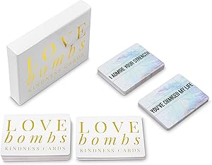 Love Bombs - 111 Gold Embossed Kindness Cards, Sincere Words of Appreciation, Compliments, Gratitude, Admiration & Encouragement to Strengthen Relationships & Overcome Shyness & Insecurity