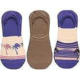 Columbia Women's Women'S PFG Flat-Knit, Palms Stripe Liner Socks 3 Pair
