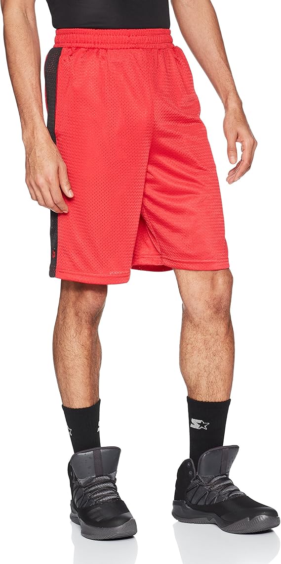 Starter Men's 10" Mesh Basketball Shorts with Stripe, Prime Exclusive, Team Red, S Amazon.ca