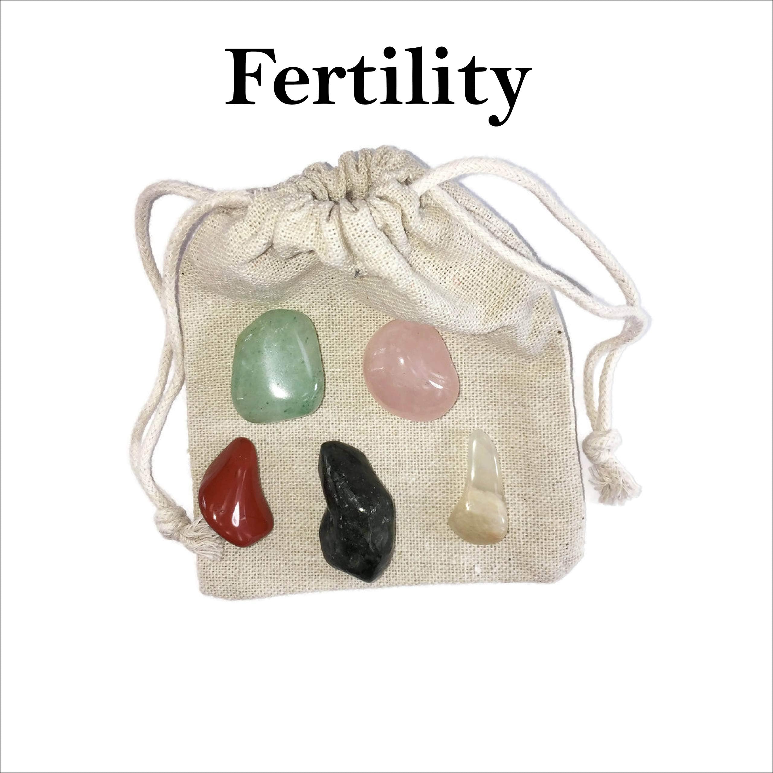 Crystal Pack for Fertility | Crystal Pack | Crystal Kit | Fertility Crystals | Green Aventurine | Jade | Moonstone | Rose Quartz | Red Jasper