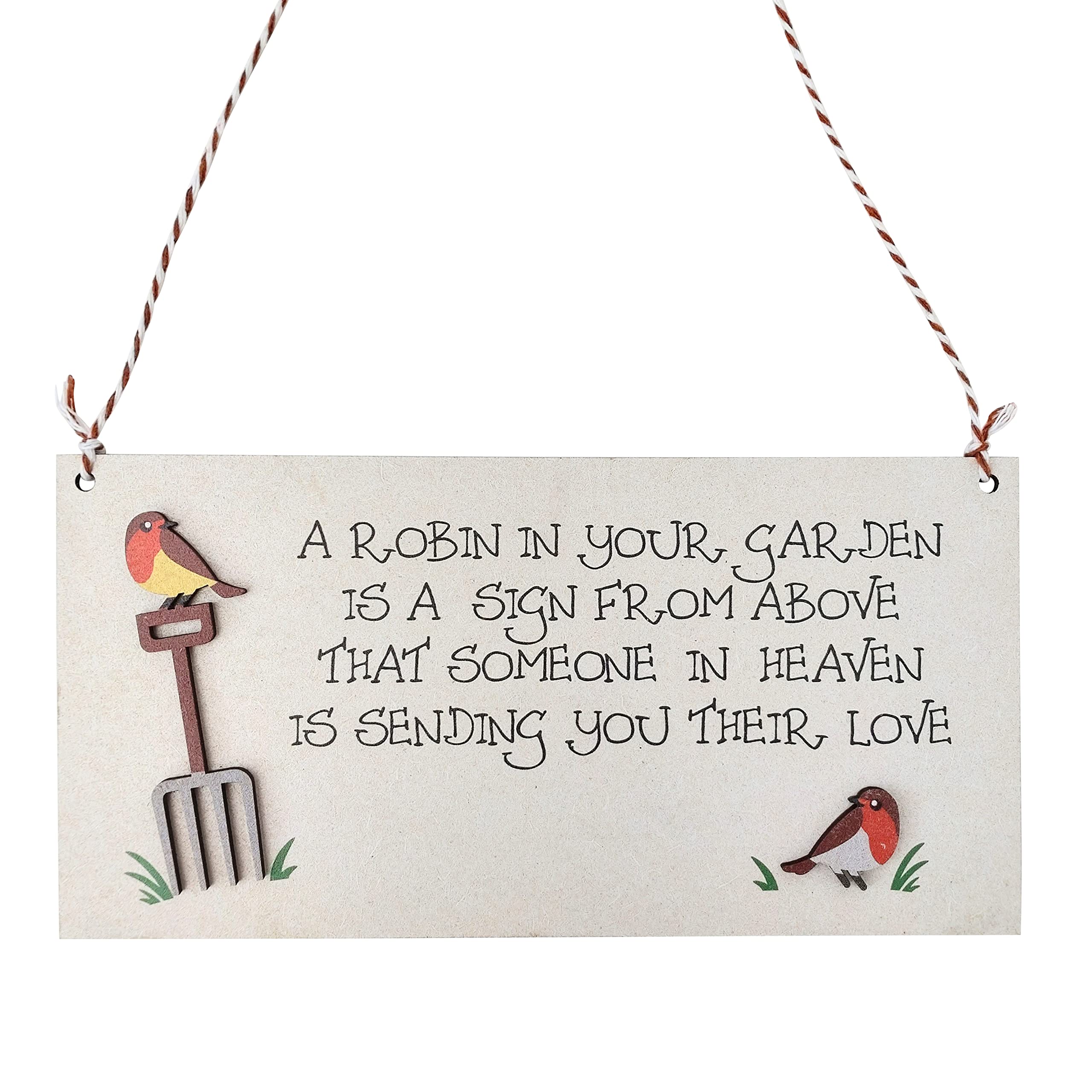 Robin Gift Remembrance Plaque, Robins Appear When Lost Loved Ones are Near by ASVP Shop