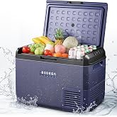 BODEGACOOLER 12 Volt Car Refrigerator, 53QT(50L) IPX4 Waterproof Electric Cooler, 31dB Ultra-Quiet Car Fridge APP Control wit