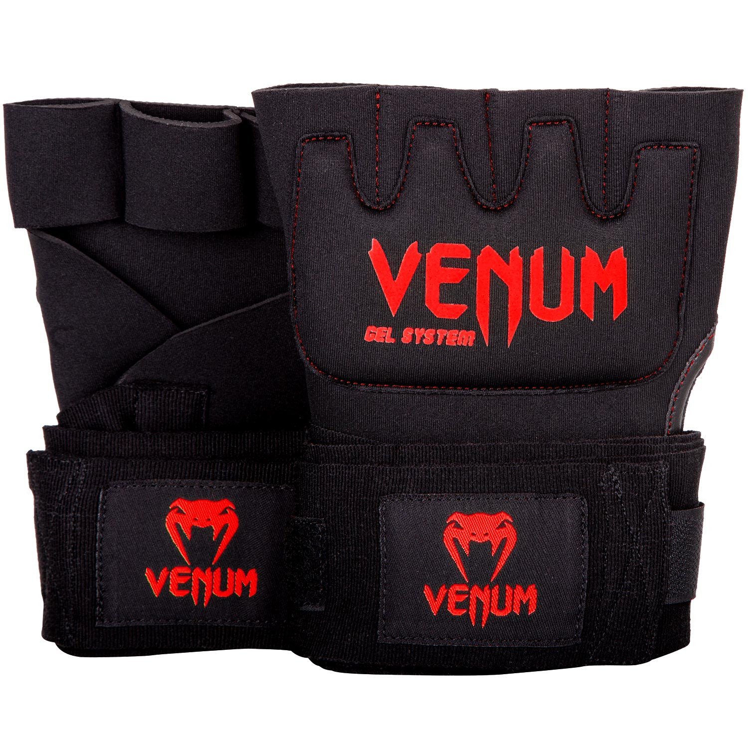 Venum Unisex Kontact Gel Glove Wraps, Black/Red, One Size
