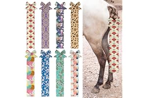 Eccliy 8 Pcs Horse Tail Bag Breathable Guard Stretchy 22 Slip on Horse Tail Wrap 2 Strand Closure Straps Grooming Supplies to Keep from Dirt Breakage Rubbing 8 Designs