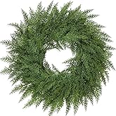 Lush Christmas Wreaths for Front Door Christmas Decorations 24 inch Real Touch Faux Cedar Wreath Winter Wreath Large Green Wreaths for Windows Outdoor Indoor Walls Home Xmas Holiday Decor