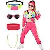 AOTHSO 7 Pcs Kids Hip Hop dance Costume for Girl 80s 90s Tracksuit Outfit Modern Jazz Team Performance Set Cosplay Party