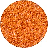 ORNSHIZI 3mm Orange Seed Beads 8/0 50gram About 1780pcs Seed Beads for Making Wrist Bracelet Earring Necklace Jewelry