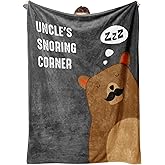 Niyewsor Uncle Gifts on Christmas, Uncle's Snoring Corner Blanket, Funny Uncle Gift from Nephew Niece, Gifts for Uncles on Birthday, Fathers Day, Ultra Soft Flannel Throws Blanket, 50"x60"