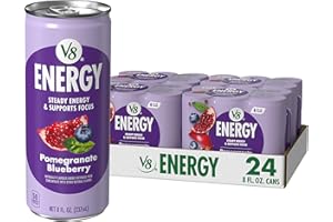 V8 Energy Pomegranate Blueberry Energy Drink, 8 fl oz Can (24 Pack)