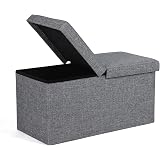 Tabouret Pouf Cube TecTake - Siège Pliable Avec Rangement - 110x38x38 Cm - Beige