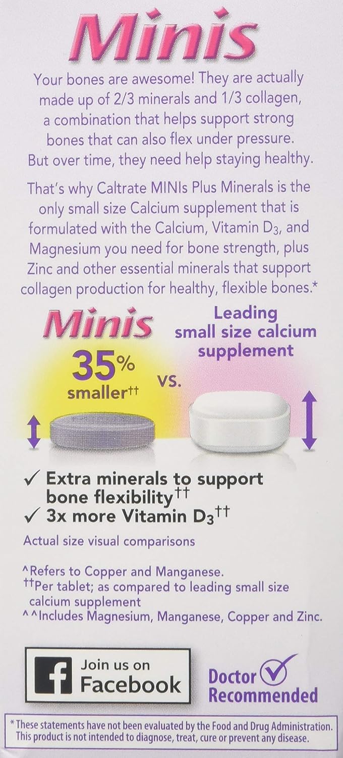 Caltrate Calcium & Vitamin D3 Supplement Plus Minerals Mini Tablets, 150 ea (Pack of 6): Health & Personal Care